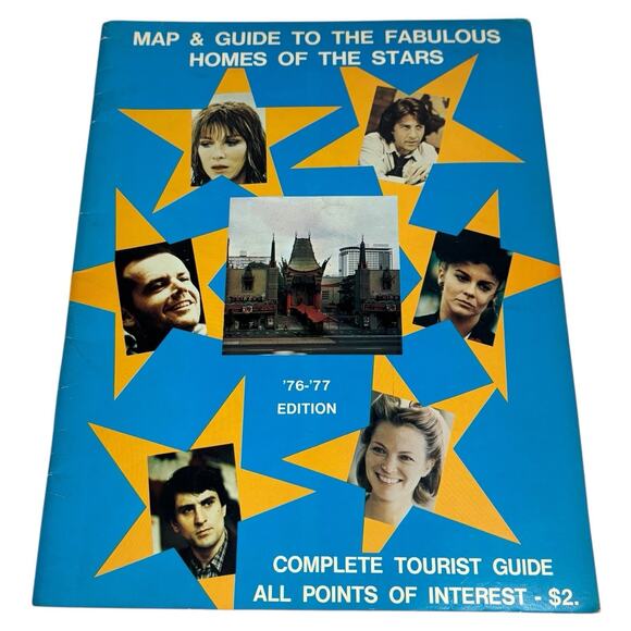 Other | Vtg Map Guide To The Fabulous Homes Of The Stars 19761977 ...